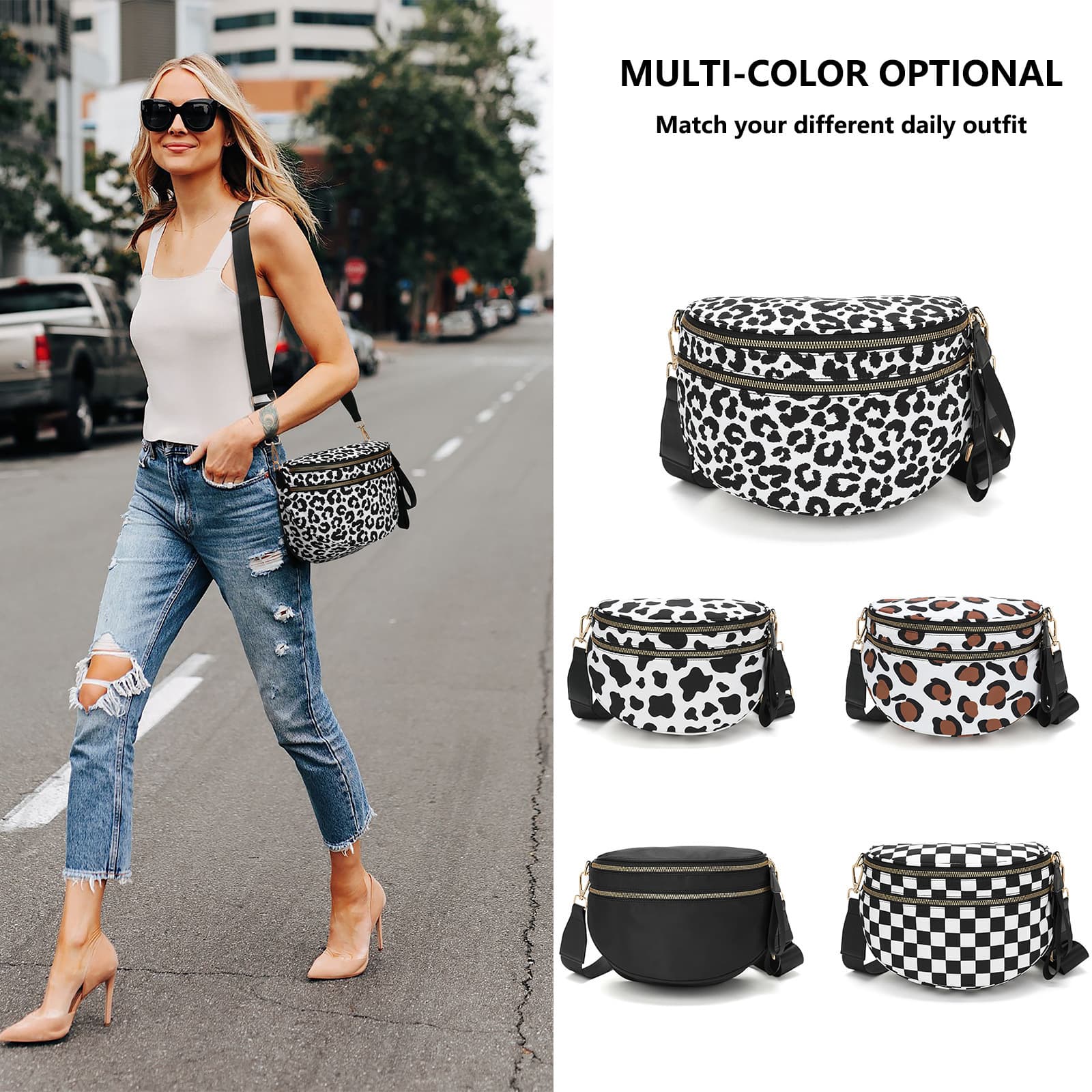 Shoulder bag for women, new trendy fashion versatile Oxford cloth large capacity shell bag, lightweight crossbody sports bag