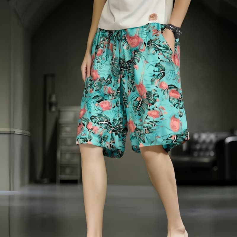 Loose Beach Shorts, Five-Point Sports Beach Shorts, Amazon Swimming Surfing Shorts, Floral Pants for Men, Seaside Wear