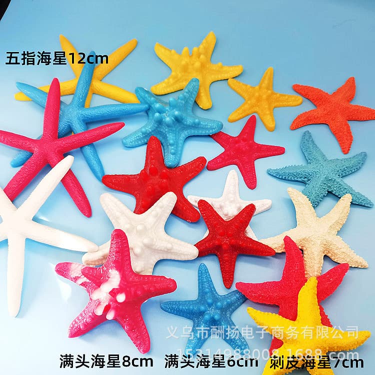 Cross-border - Artificial Starfish Shells Conch Wholesale 6-12cm Aquarium Fish Tank Decor Mini Landscape Scenery Props