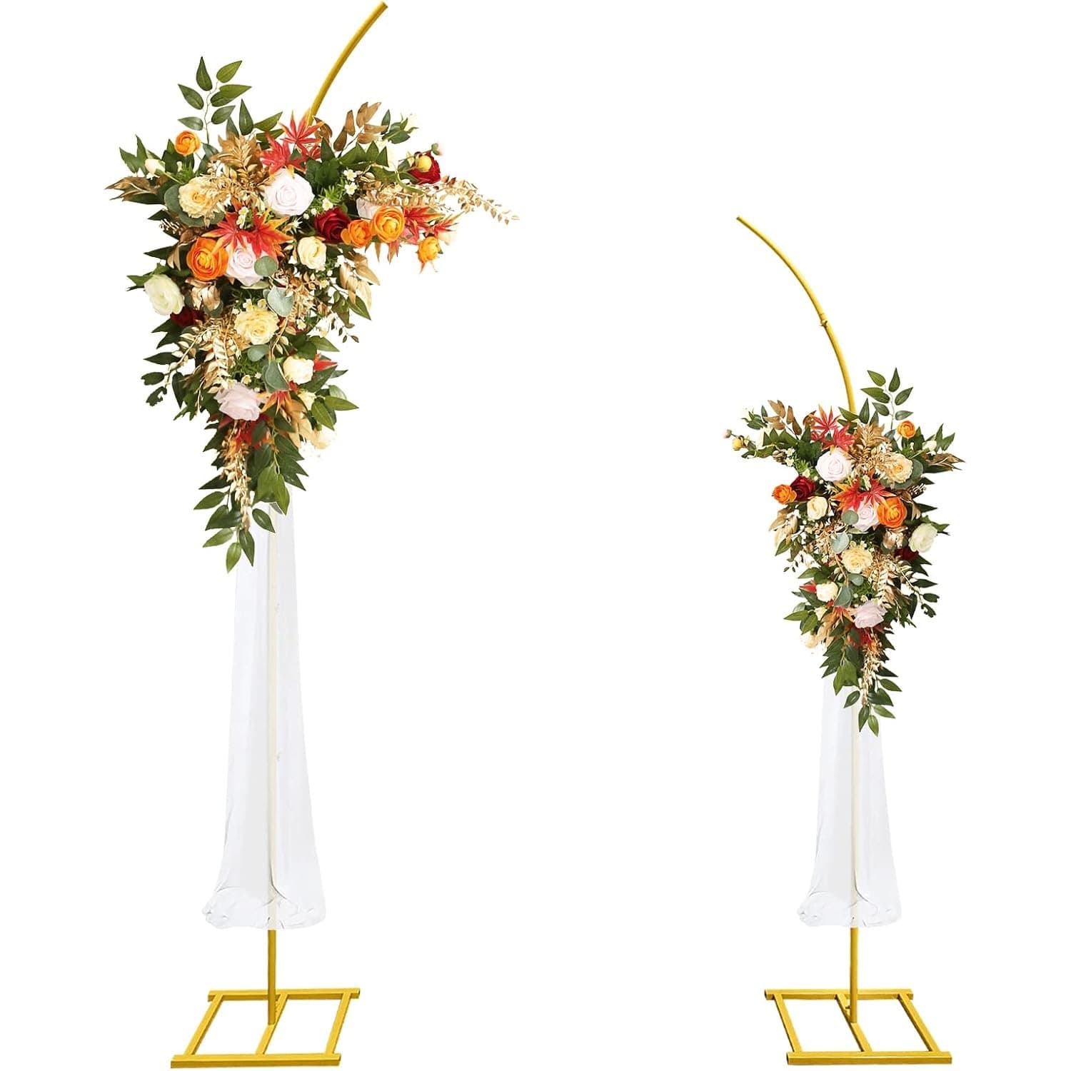 Metal Arch Background Stand Gold Wedding Half Round Arch Balloon Stand Half-Fold Arch Two Curved Birthday Background Stand