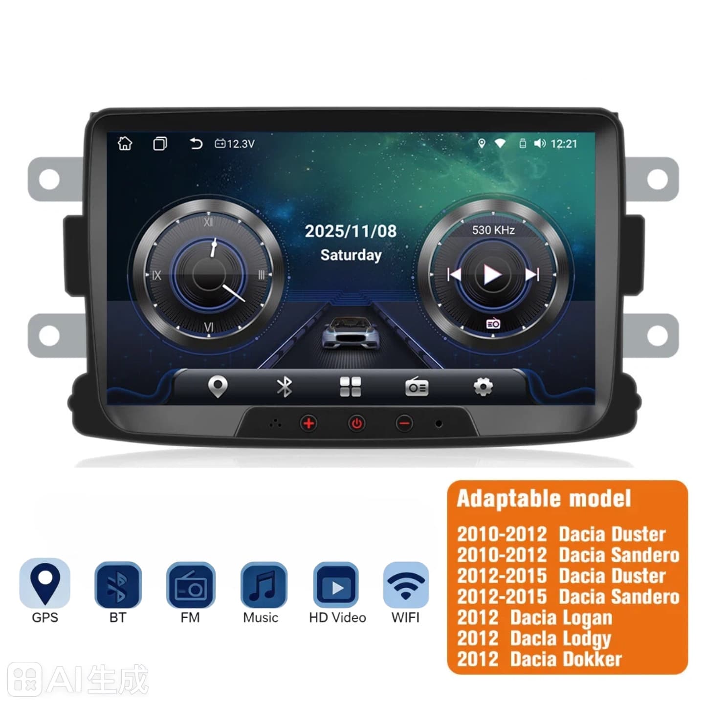 Cross-border Renault Duster DACIA Car Large Screen Navigation Carplay Radio Bluetooth Navigation All-in-One