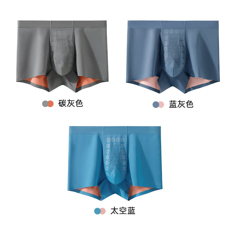 3-Pack 100s New Men's Modal Boxer Briefs Breathable Underwear Antibacterial Crotch Men's Boxer Shorts