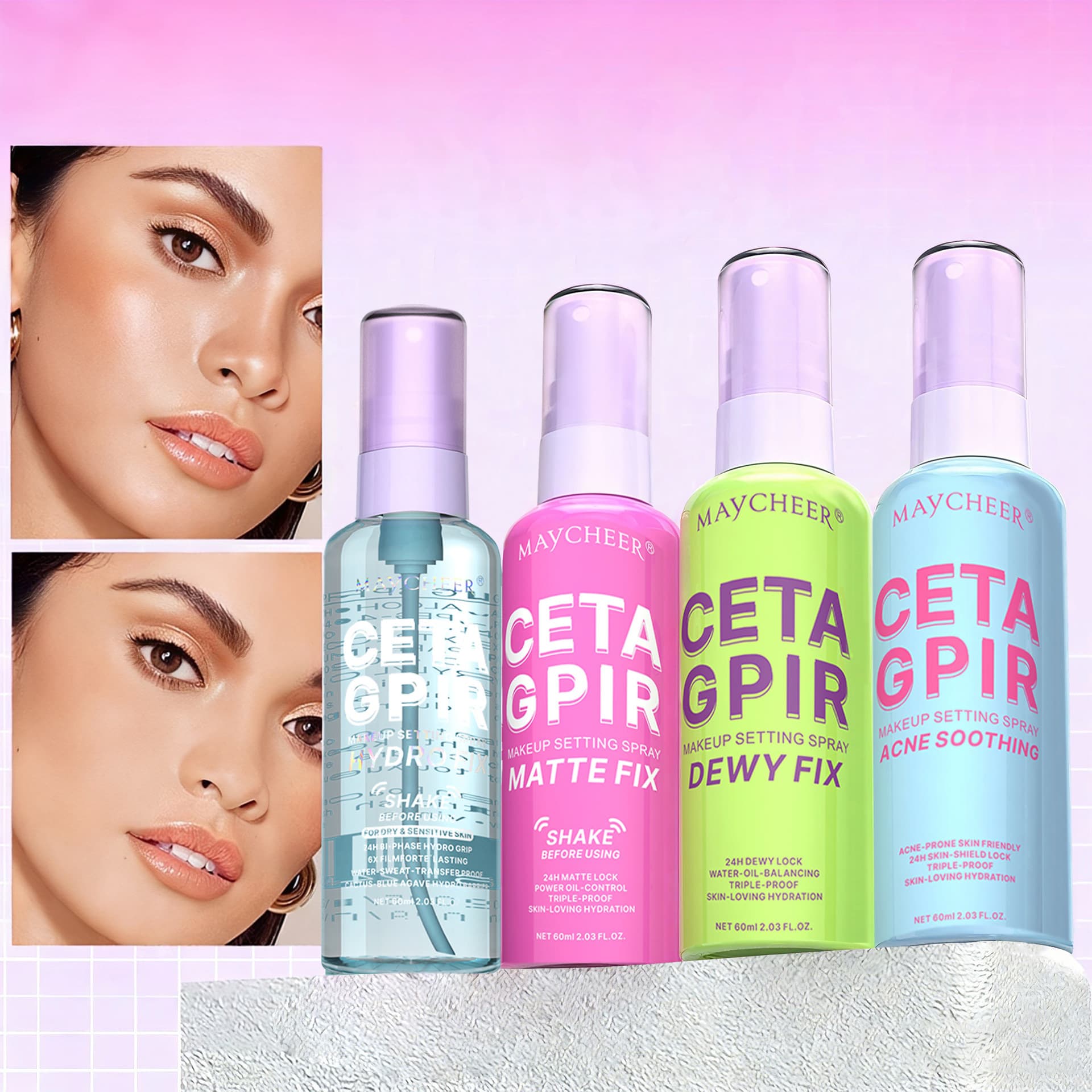 MAYCHEER Setting Spray Matte Finish Waterproof Long-Lasting Oil-Control Non-Smudge Non-Tightening Cross-Border Trade