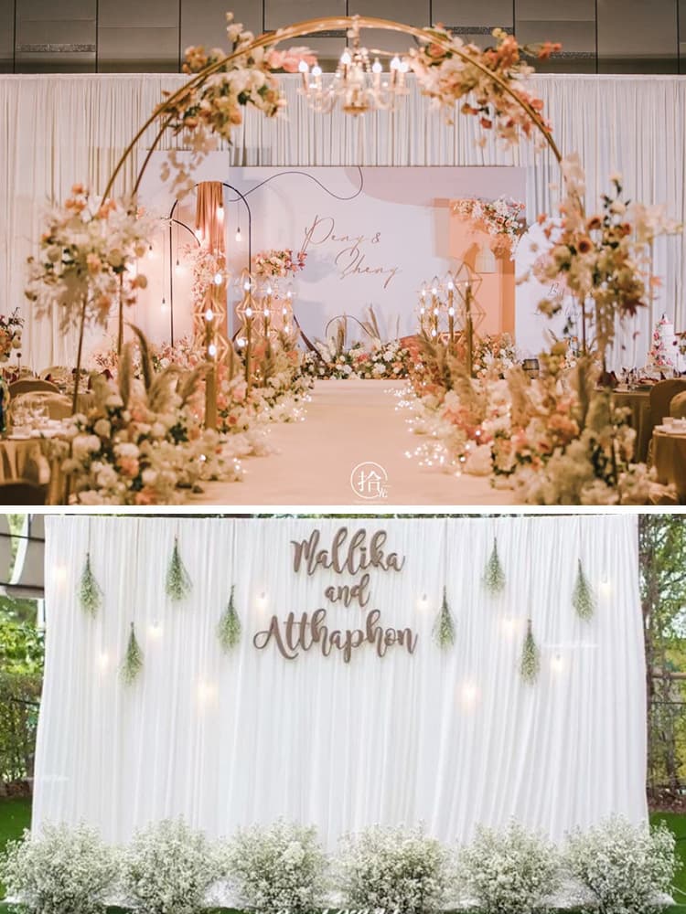 Wedding backdrop curtain fabric, bridal background drape, stage curtain veil