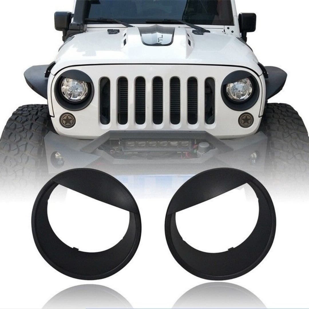 Compatible with Jeep 07-17 Wrangler JK Headlight Ring Bird Light Cover Headlight Ring Cover Headlight Accessories