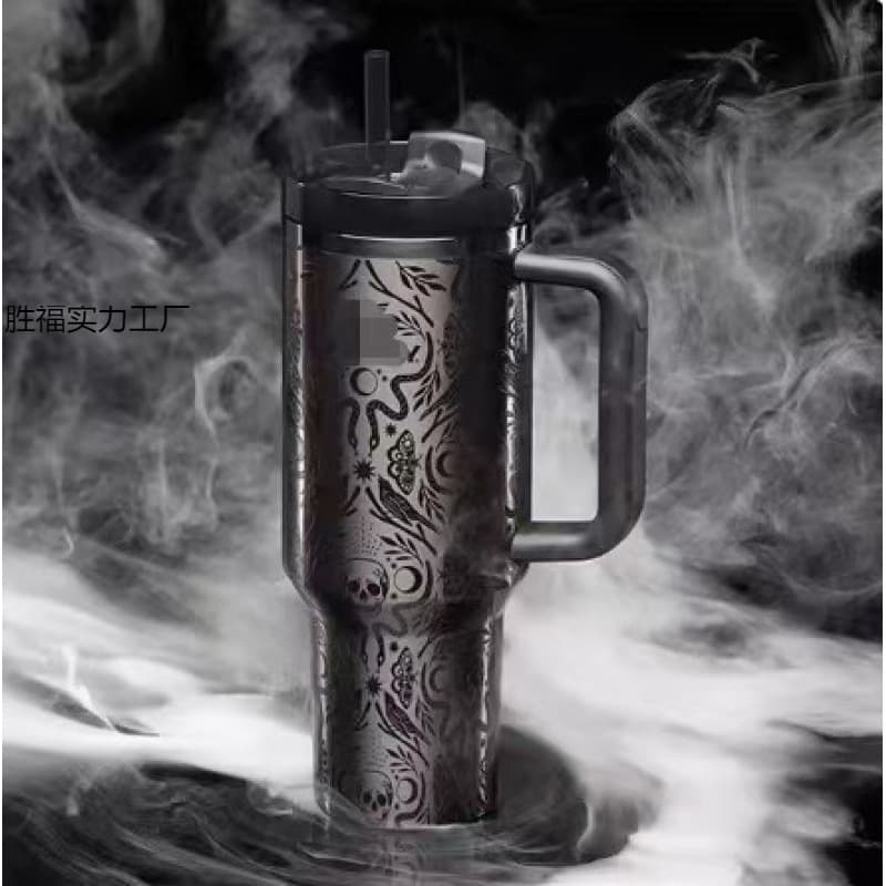 New 40oz Stanley Insulated Cup 3D Printed Halloween Stainless Steel Ice Boss Cup Portable Straw Car Cup