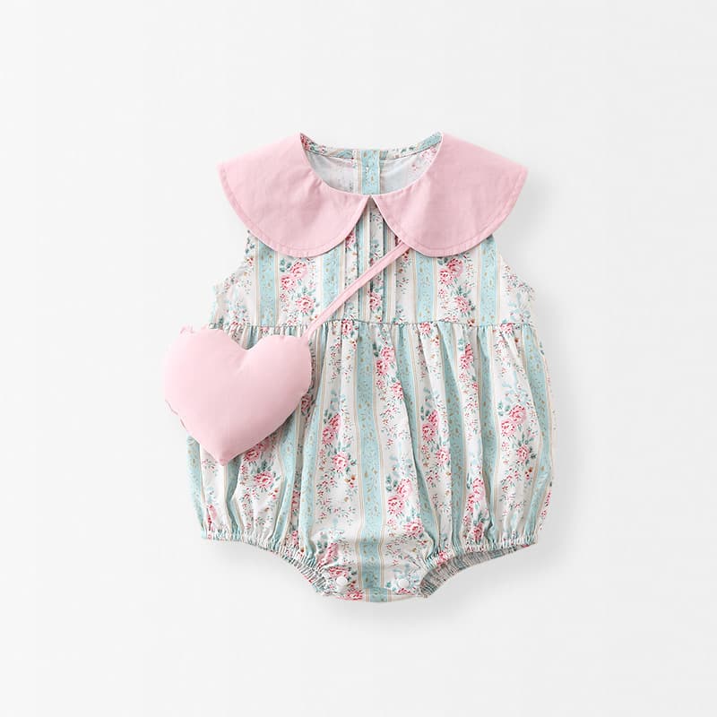 Summer Baby Girl Romper Bodysuit One Year Old Birthday Dress Cotton Sleeveless Princess Style Outfit for Infant