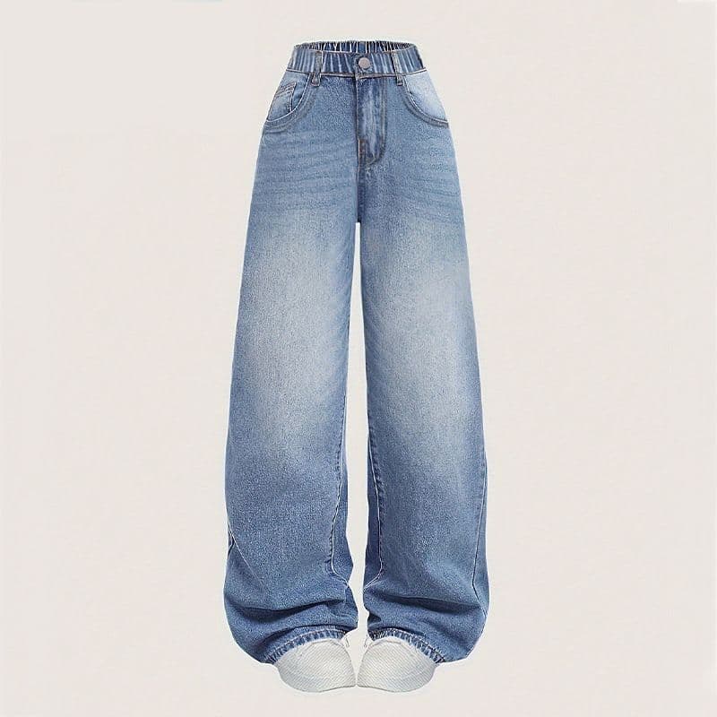 Girls Spring and Autumn Jeans Korean Style New Fashionable Trendy Wide Leg Pants Casual Long Pants for Kids