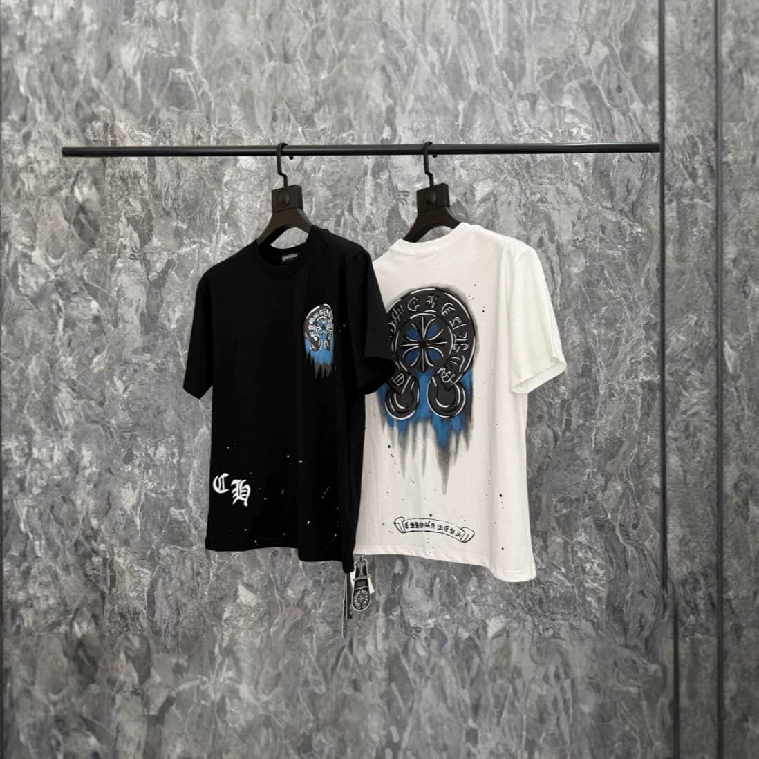 26S Cross-border Correct Version New Trendy Brand Chrome Hearts Heavy Embroidery Printed Short Sleeve T-Shirt Wholesale