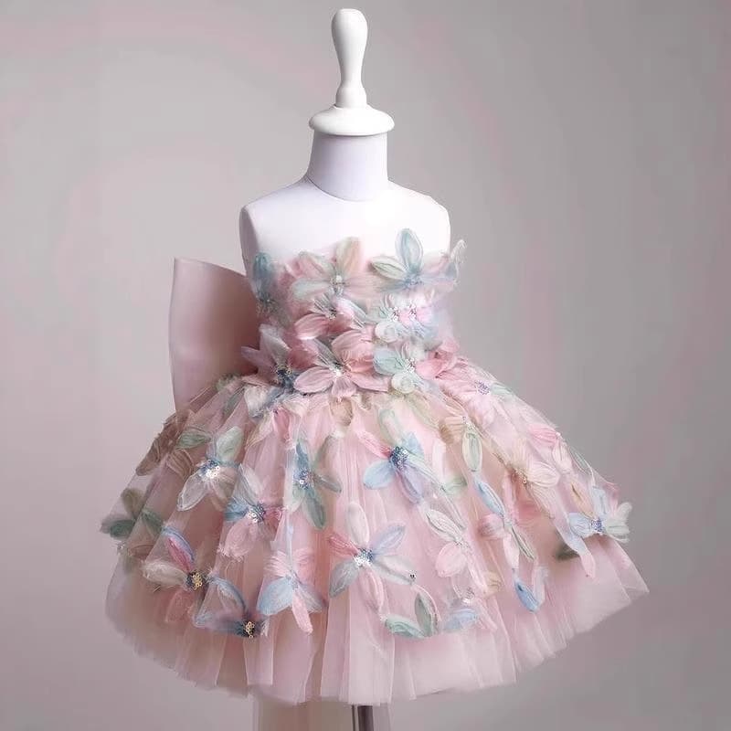 Children's Evening Gown Tulle Skirt High-End Host Light Luxury Unique Birthday Catwalk Princess Dress Girl Piano Performance Costume