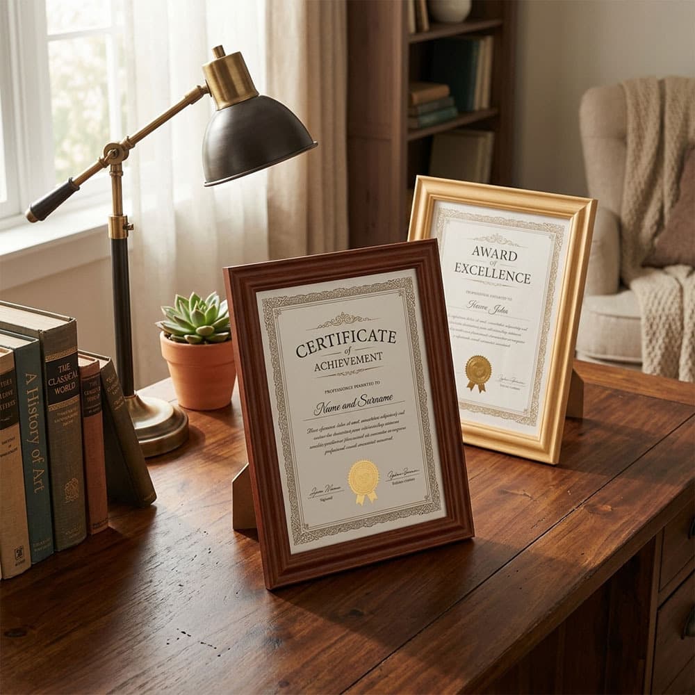 Cross-border Direct Supply MDF Certificate Frame A4 Business License Display Frame Hanging and Standing Dual Use A3 Honor Award Mounting Frame