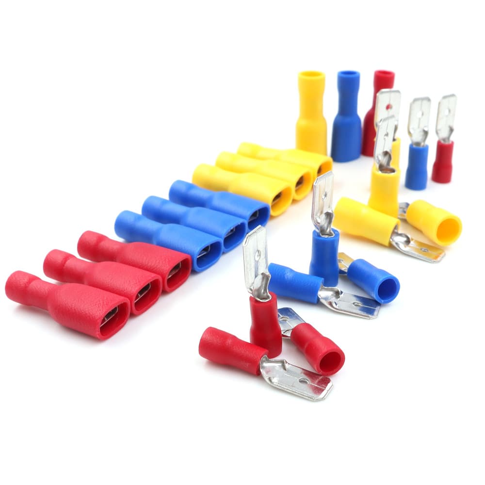 Cross-border - Single Color Mixed 250 (6.3) Male-Female Terminal Mixed Cross-border E-commerce Hot Sale Red Blue Yellow 100pcs