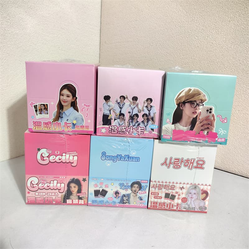 New Chinese entertainment star temperature-sensitive photocards (3-pack, blind draw) featuring Song Yuqi and Zhou Shen from the boy group.