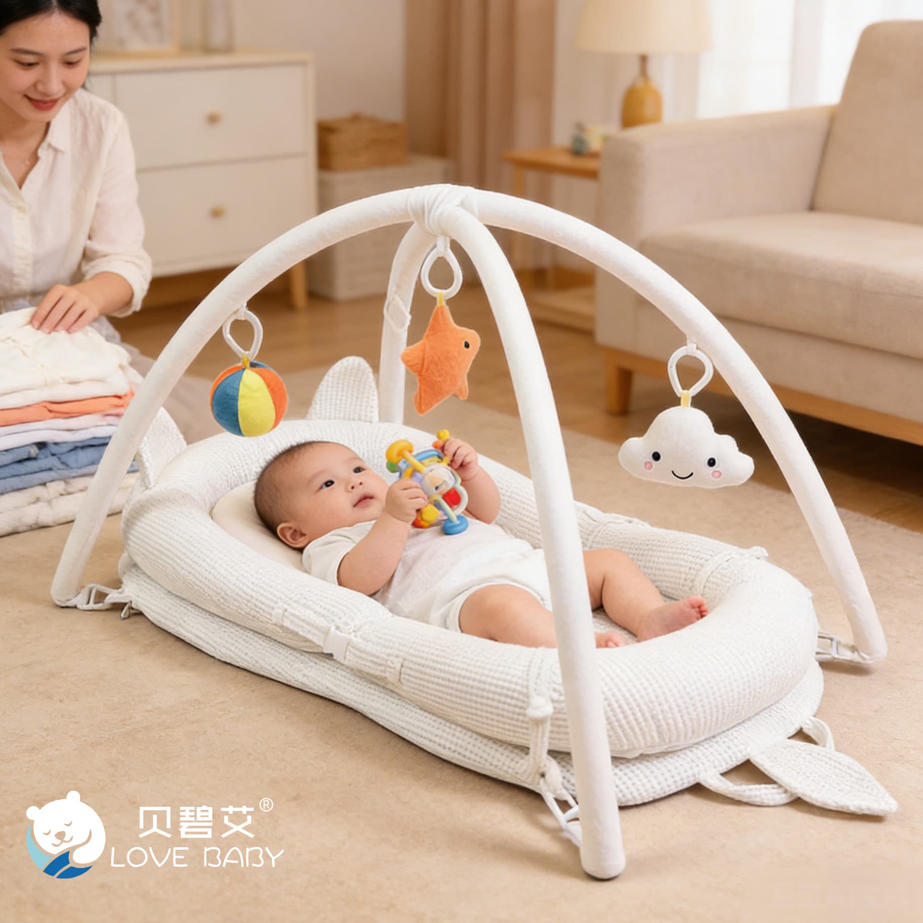 Anti-spit-up inclined baby nest for newborns, foldable, portable, anti-startle, factory direct