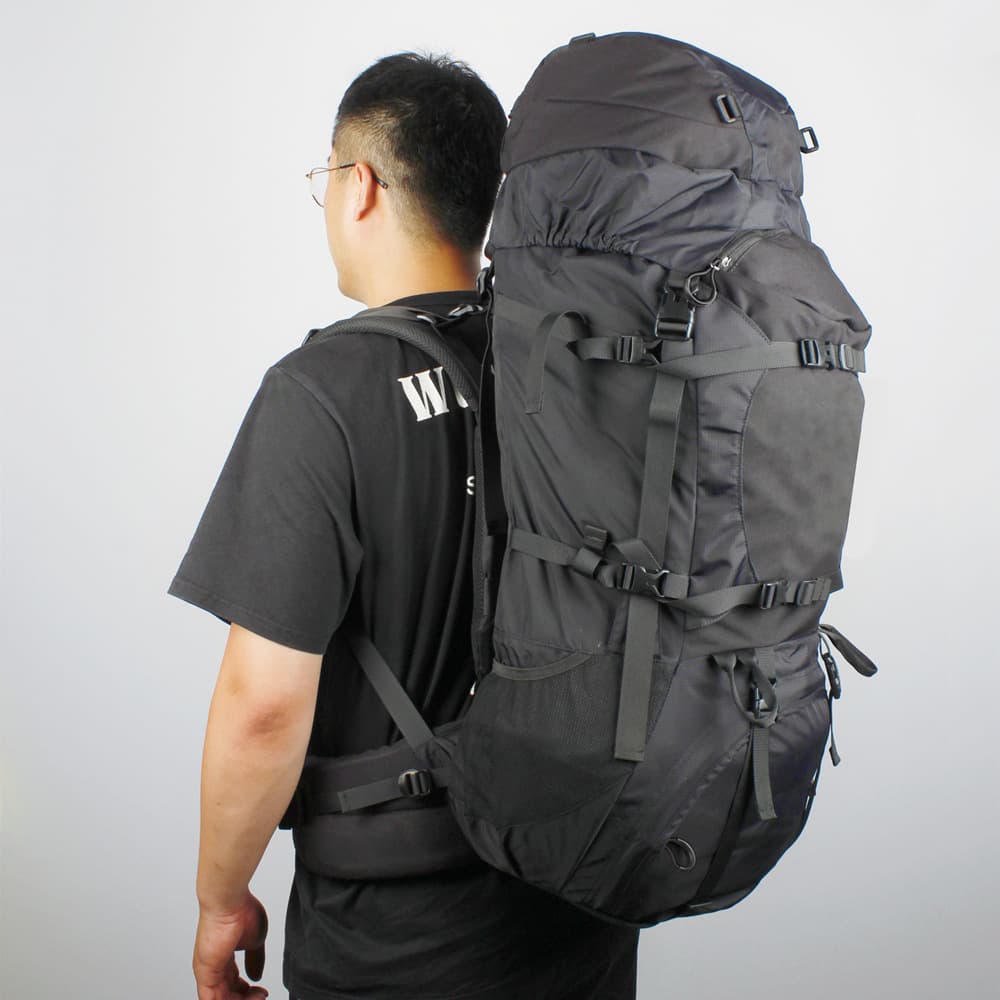 70L Outdoor Sports Professional Mountaineering Backpack, Large Capacity, Waterproof, Wear-Resistant, Long-Distance Hiking Bag, Travel Camping, 80L