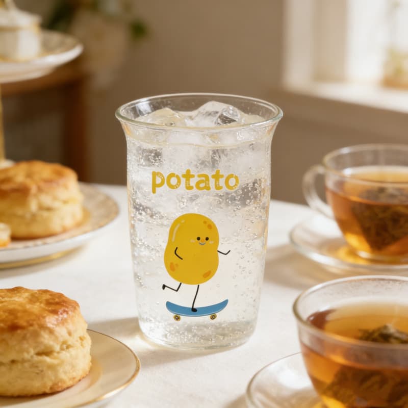 Cute Rolled Rim Potato Niche Ins Style Tomato Water Cup Household Coffee Cup Juice Drinking Milk Cup High Temperature Resistant