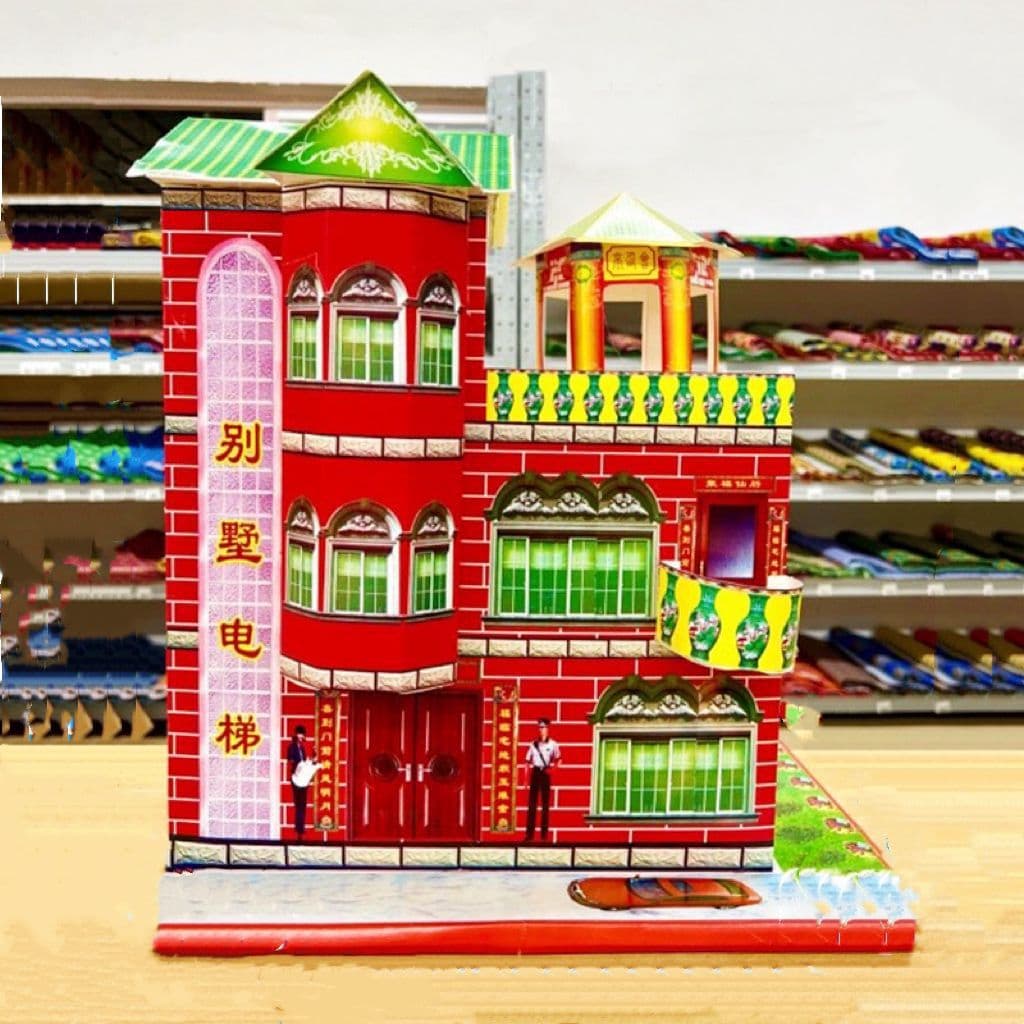 Semi-Finished Paper Houses, Hand-Folded Paper Offerings for Rituals, 20 Units of Simulated Villas, Fake Furniture and Appliances