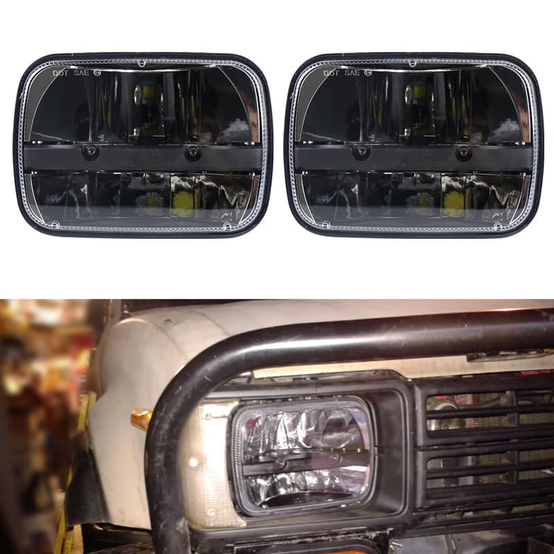 Wrangler Headlight LED Square Light 30W High/Low Beam Headlight 5X7 Truck Modified Car Headlight
