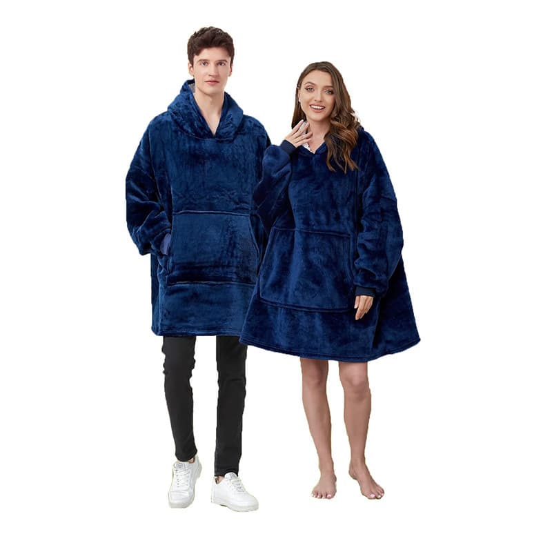 Thickened Fleece Cross-Border Lawsuit Robe Pullover Hooded TV Blanket Cold Clothes Couple Lazy People's Sleepwear Winter Season