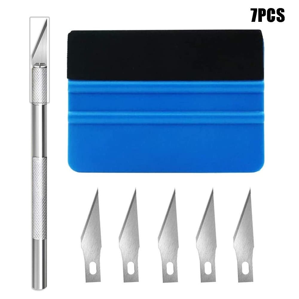 KNS Car Color Change Film Tool Set Suede Squeegee Car Body Color Change Film Clear Film Squeegee 3-Piece Set