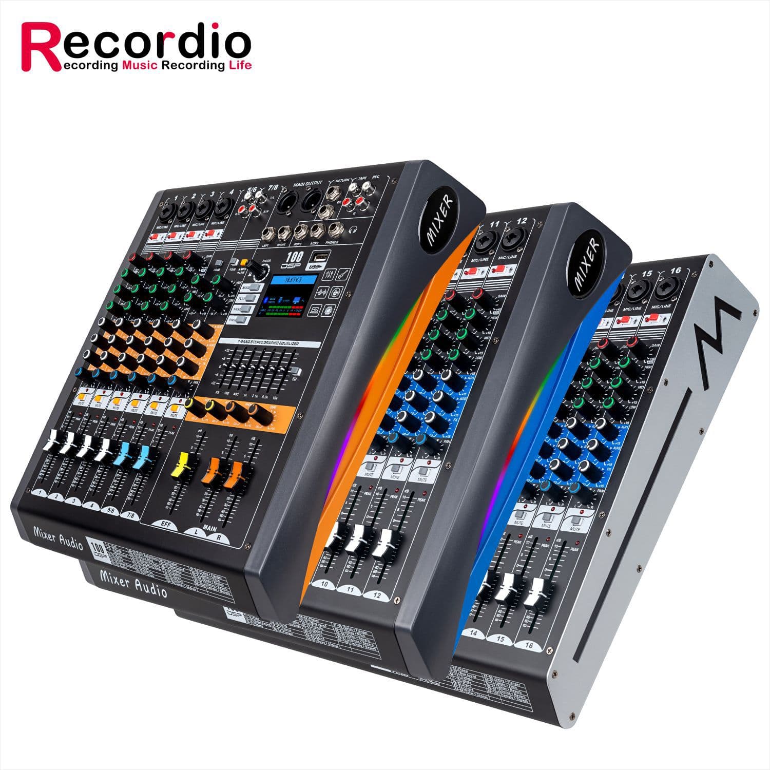 Karaoke Live Streaming Audio Equipment Multi-Effect Bluetooth USB Mixer Professional Stage Performance Microphone Mixer