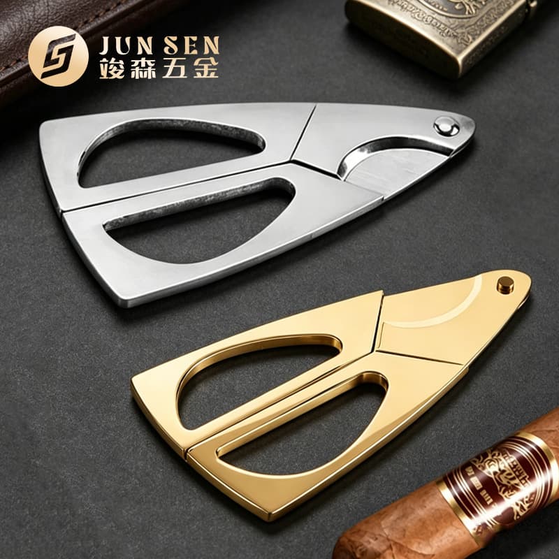 Triangle Silver Cigar Scissors Portable Smoking Set Cigar Cutter Cigar Accessories Stainless Steel Cigar Scissors