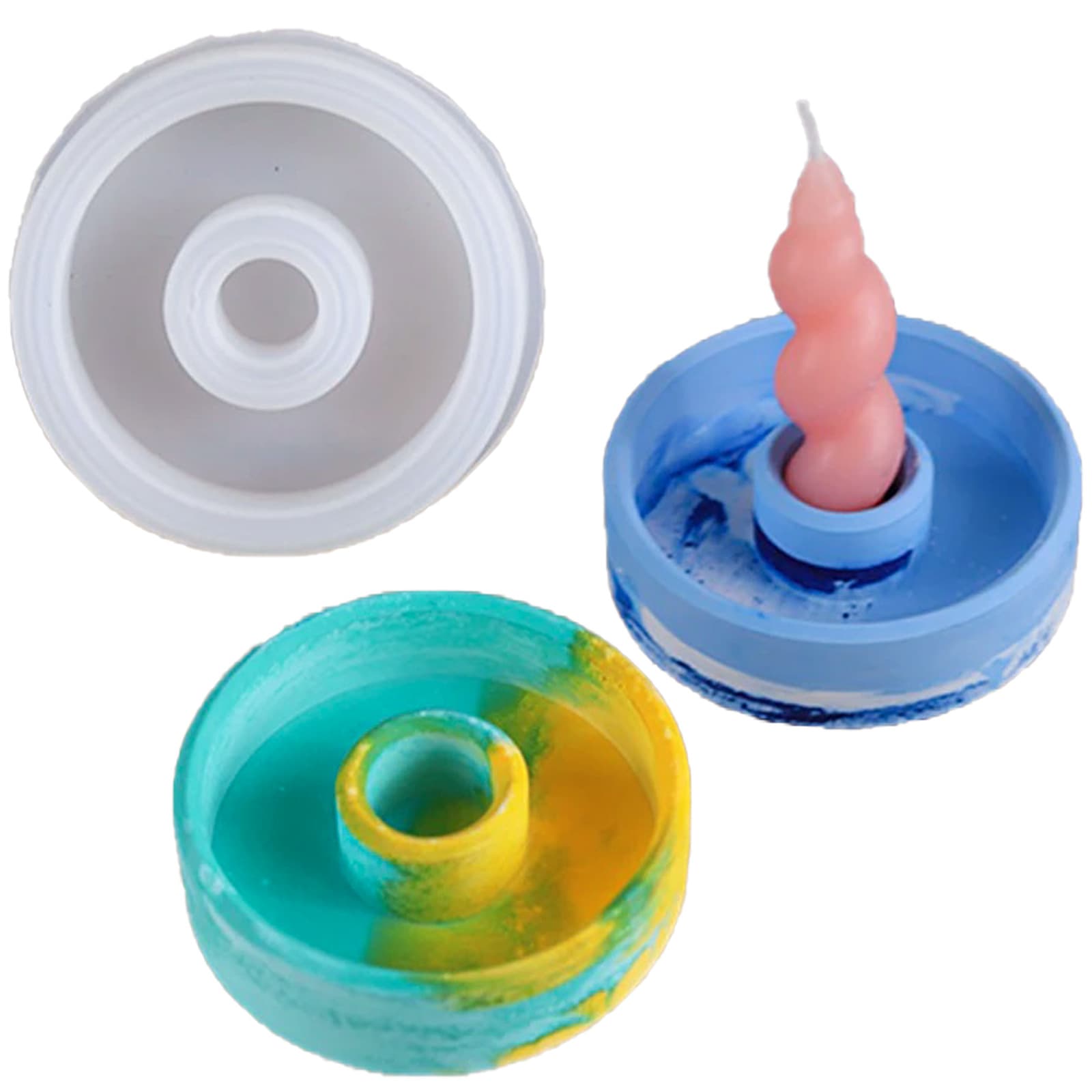 DIY Candle Holder Silicone Mold, Scented Candle Base Making, Plaster Resin Ornaments Mousse