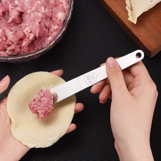 Stainless Steel Dumpling Filling Scoop, Home Wonton Tool, Kitchen Gadget Manual Filling Mixing and Scooping Stick