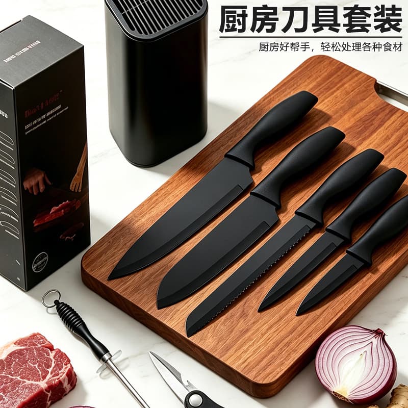 Cross-border Stock Kitchen Knife Stainless Steel Kitchen Knife Set Chef Knife Home Fruit Knife Vegetable Knife