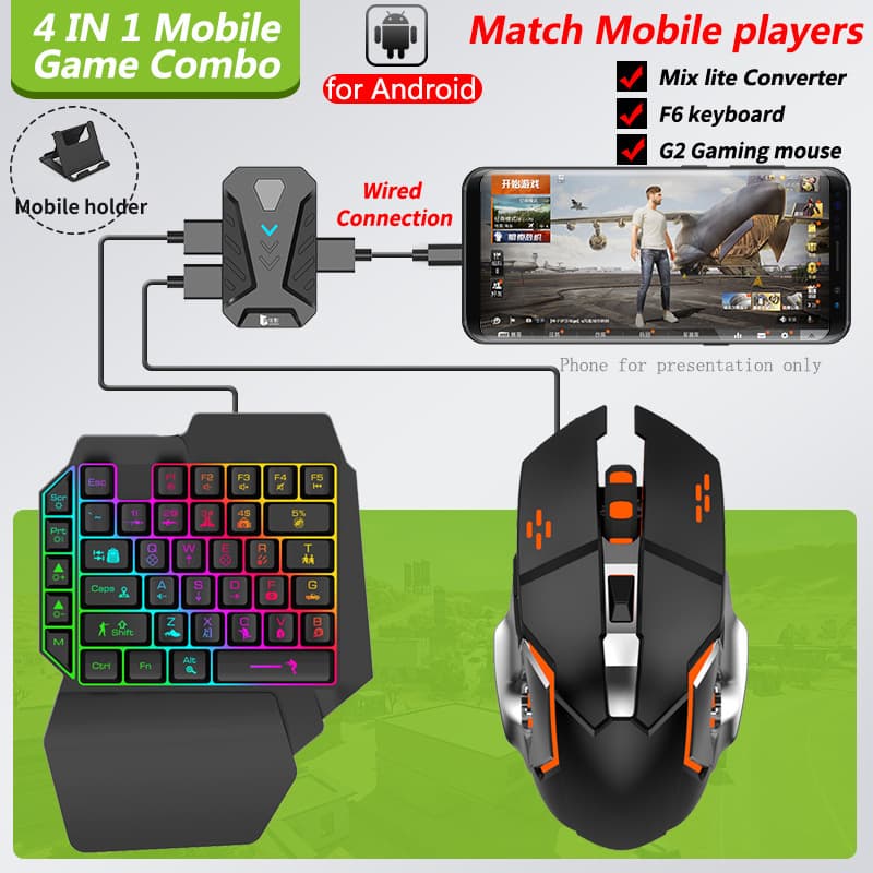 Gamwing 4 in 1 Mobile Game Keyboard Mouse Combo Pack