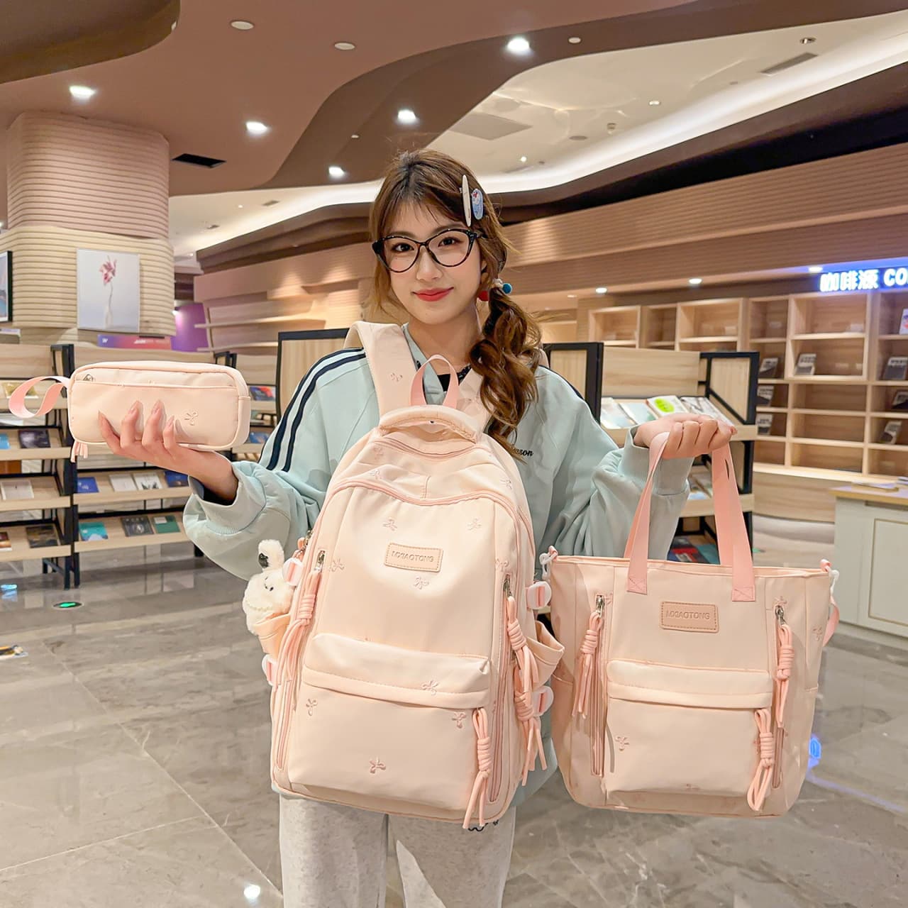 High-Aesthetic Student Backpack Large Capacity Middle School Multi-Layer Lightweight High School Computer Bag Tutoring Bag