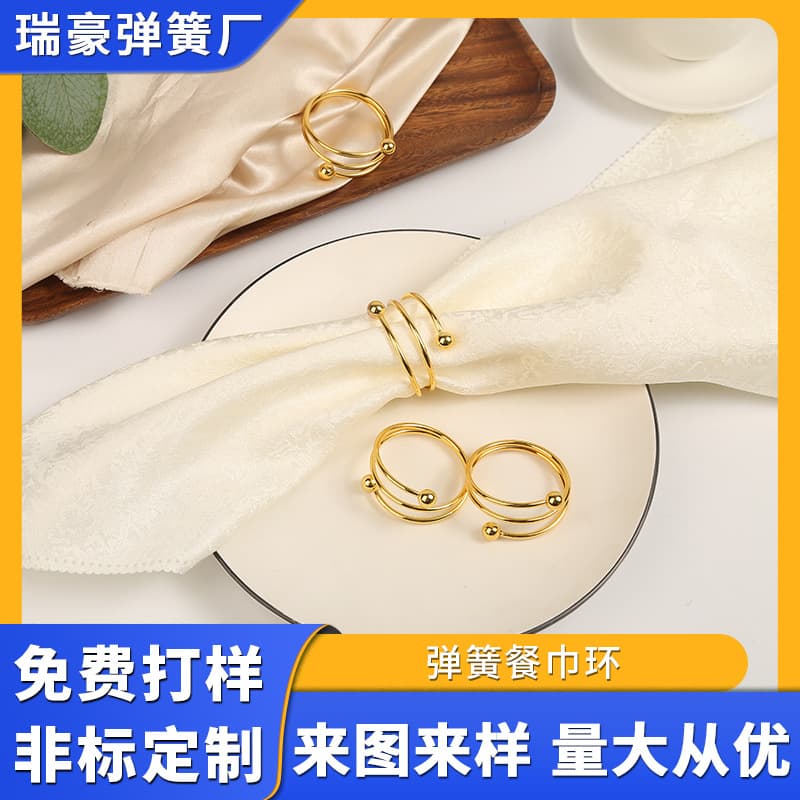 Metal light luxury hotel western food table special napkin buckle tableware holiday gift simple napkin ring ready for sale