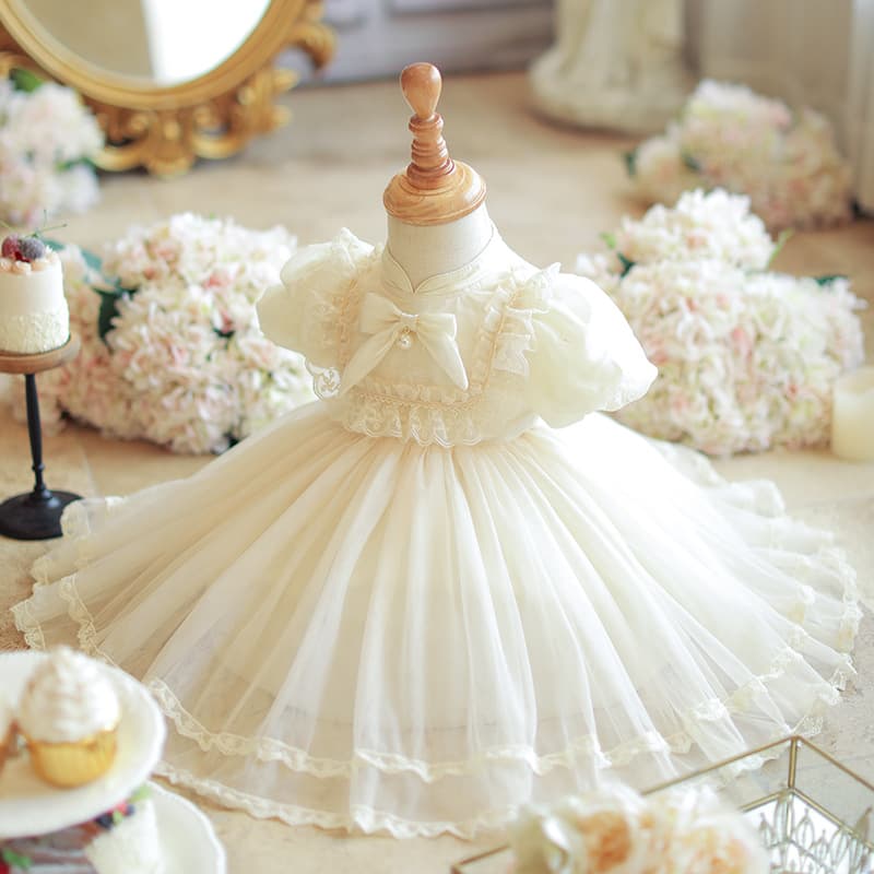 Girls Summer 2025 New Chinese-Style Birthday Princess Dress Baby Birthday Gown