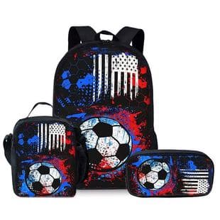 DIY Soccer Backpack for Primary and Secondary Students, Factory Wholesale, Lightweight and Versatile, Shoulder Bag with Pencil Case 3-Piece Set