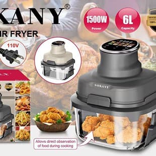 110V Cross-Border Air Fryer Home 5L Visual Fryer Knob Adjustment Healthy Fryer