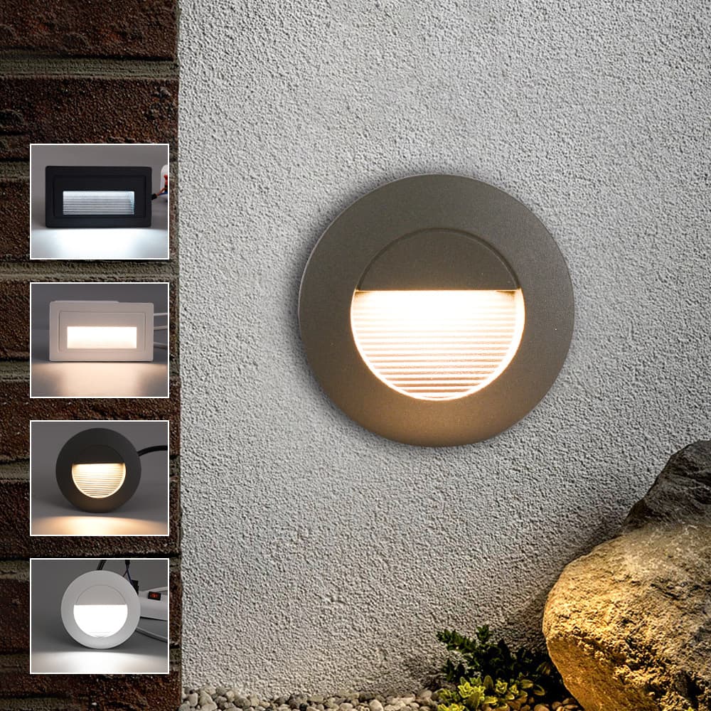Stair Step LED Floor Light Recessed Concealed Outdoor Waterproof Step Light Corner Wall Lamp