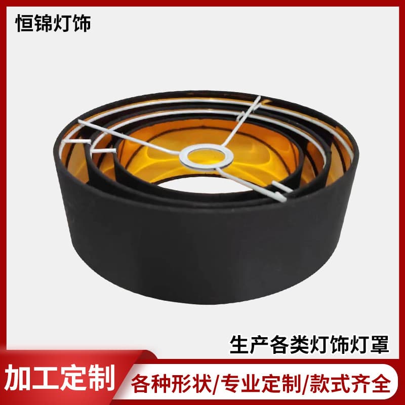 Manufacturer wholesale table lamp lampshade simple black fabric lampshade three-layer kit chandelier table lamp floor lampshade lighting