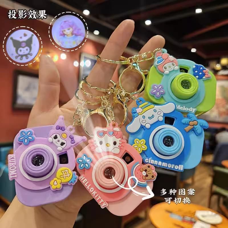2025 luminous keychain starry sky mini TV cat head keychain trinket pendant as a gift for best friends