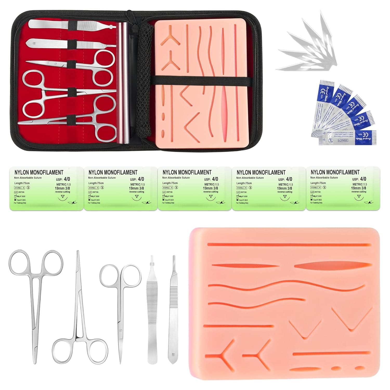 Foreign Trade Source Factory Wholesale Skin Suture Modules Surgical Suture Instrument Set Suturing Kit