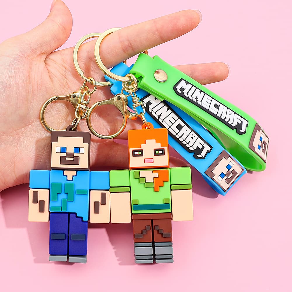 Minecraft Keychain Minecraft School Bag Small Pendant Ornament Gift Car Bag Pendant Wholesale