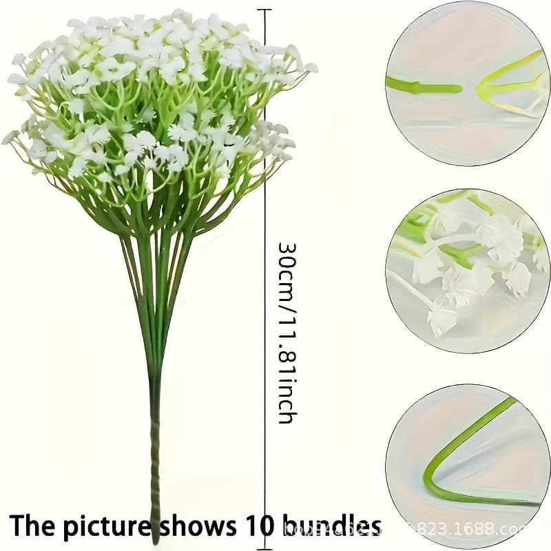 Cross-Border Artificial 3-Branch Baby's Breath Fake Flower Wedding Bouquet Baby's Breath Living Room Decoration Ornaments Baby's Breath Flower Arrangement