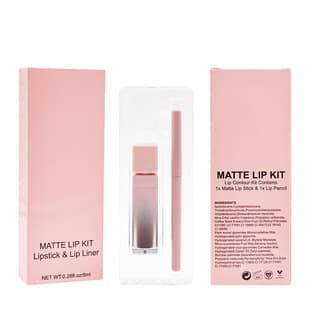 Lip Gloss and Lip Liner Set, Matte Waterproof Non-Stick Cup, Lip Makeup, Cross-Border Cosmetic Kit