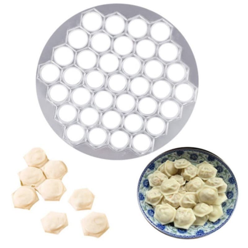 Home 37-Hole Dumpling Mold Aluminum Dumpling Making Tool Lazy Dumpling Maker Round Dumpling Wrapper Mold