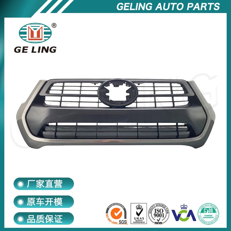 Applicable to 2021 2022 Toyota Hilux Revo Black Semi-Plated Mesh Front Bar Grille