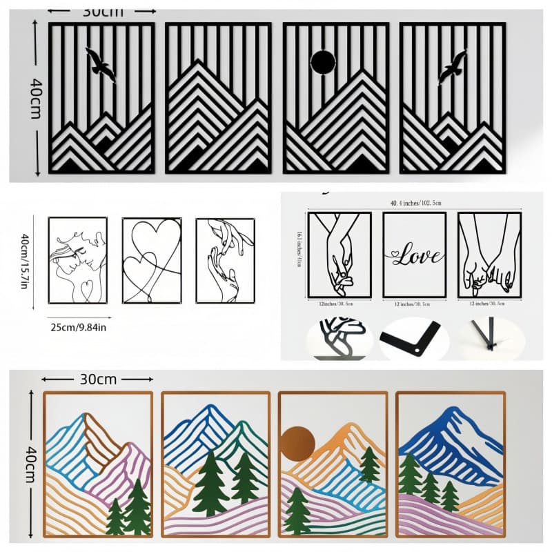 New Cross-Border Iron Art Wall Decor, Metal Wall Hanging, Creative Wall Art for Home Decoration