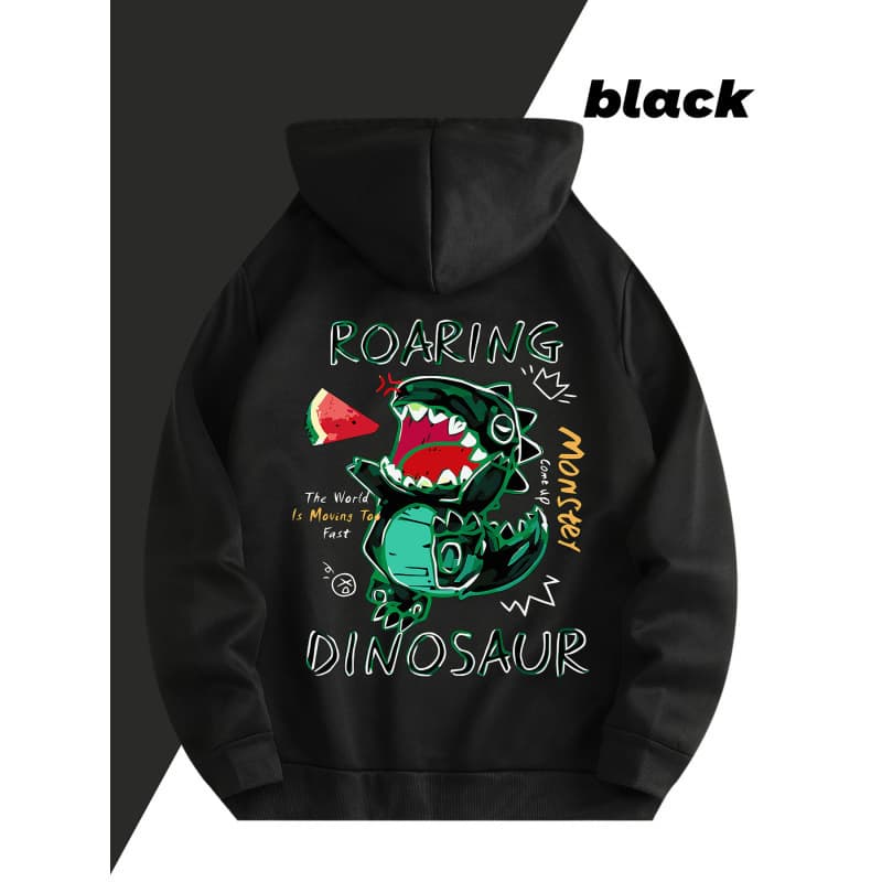 [Cross-border European code]Men'S Roaring Dinosaur Graphic Hoodie