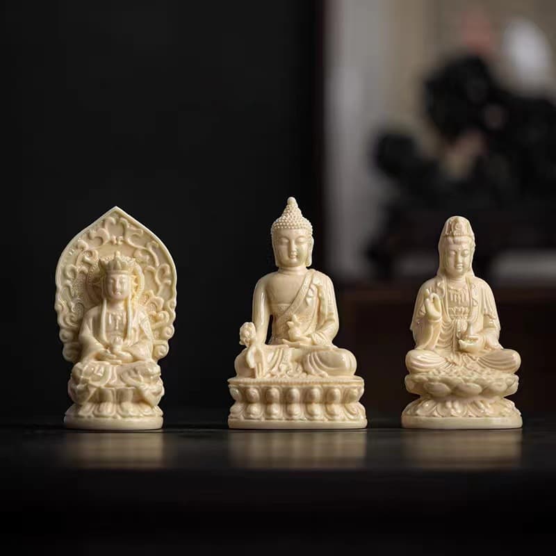New Chinese style Western Three Saints Buddha statues, ceramic ornaments, Amitabha, Bodhisattva, Guanyin, decorative crafts