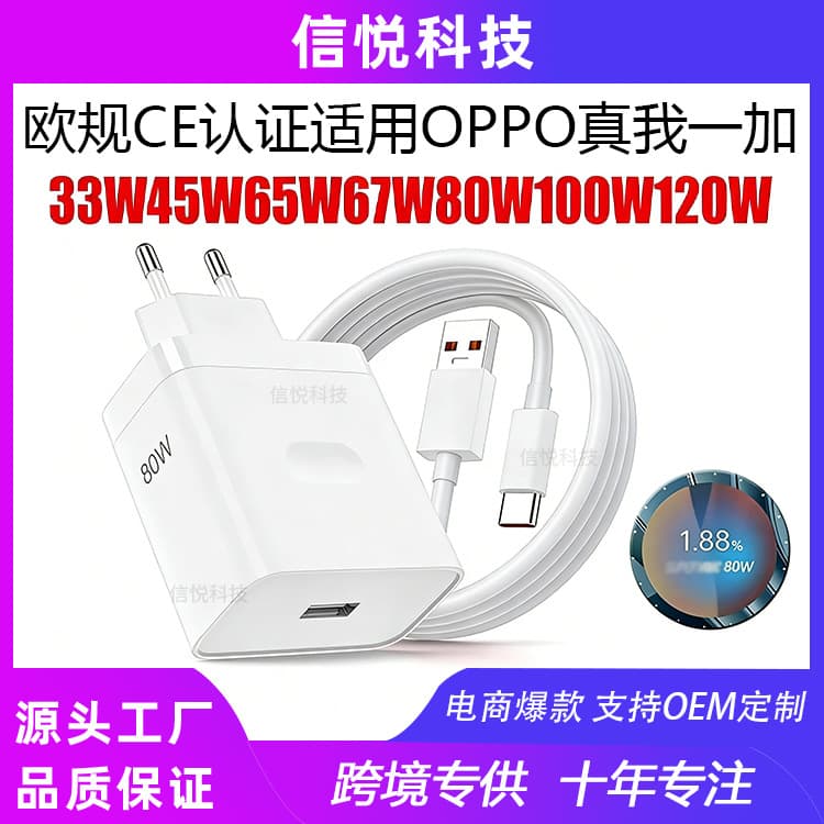Cross-border exclusive for OPPO OnePlus Realme European standard 33W45W65W67W80W100W120W charger head