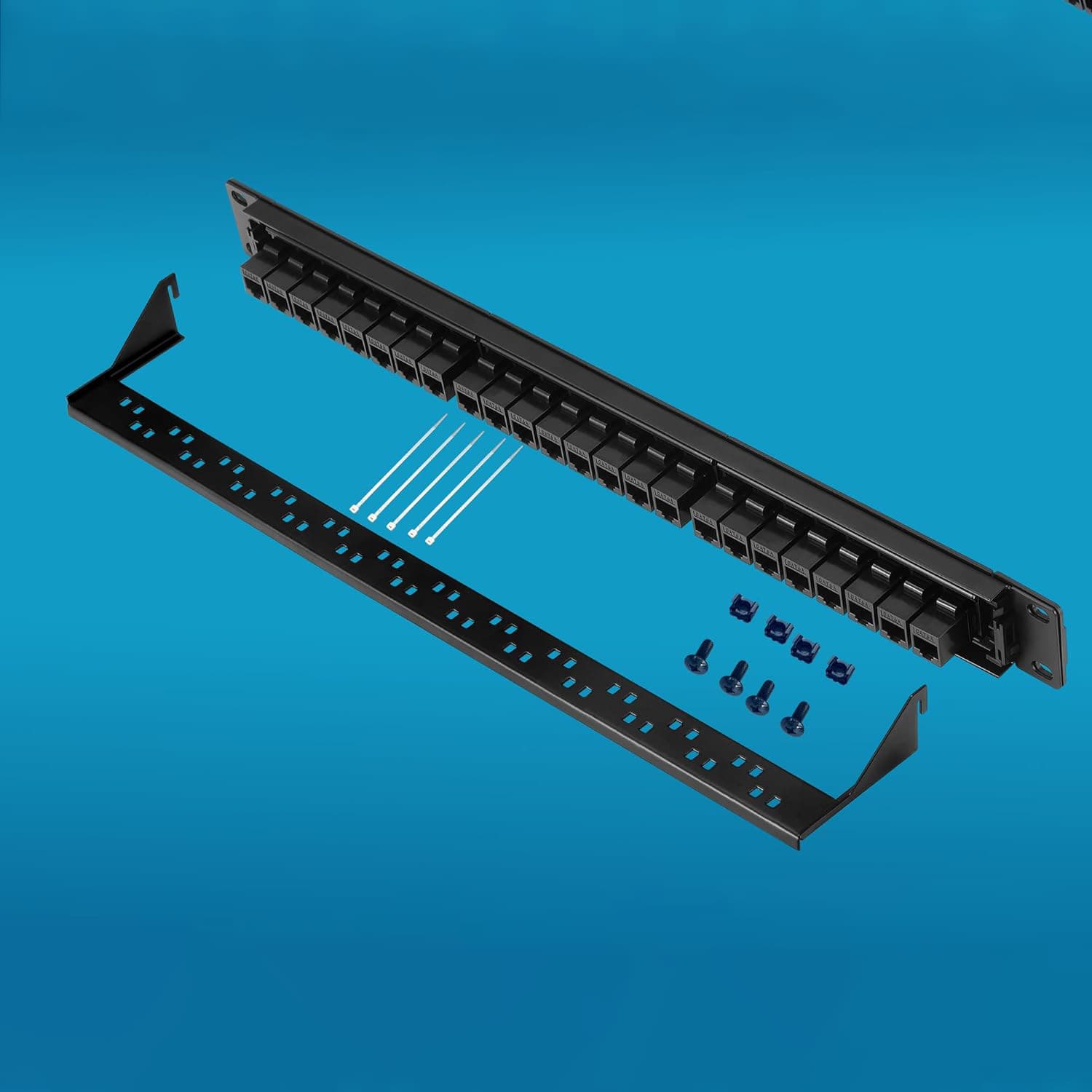 24-Port Unshielded Patch Panel Category 6/Category 6A with Modules Network Patch Panel