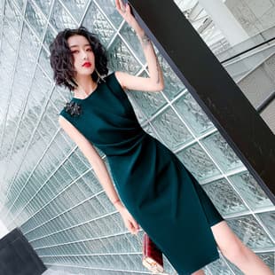 Petite Dress Short Host Dress, Elegant Socialite Everyday Wearable Banquet Evening Gown